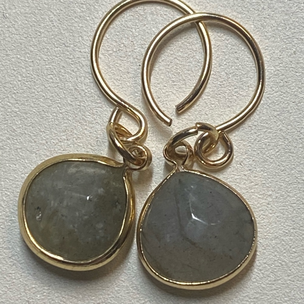 New Labradorite Gem Teardrop Briolette Earrings